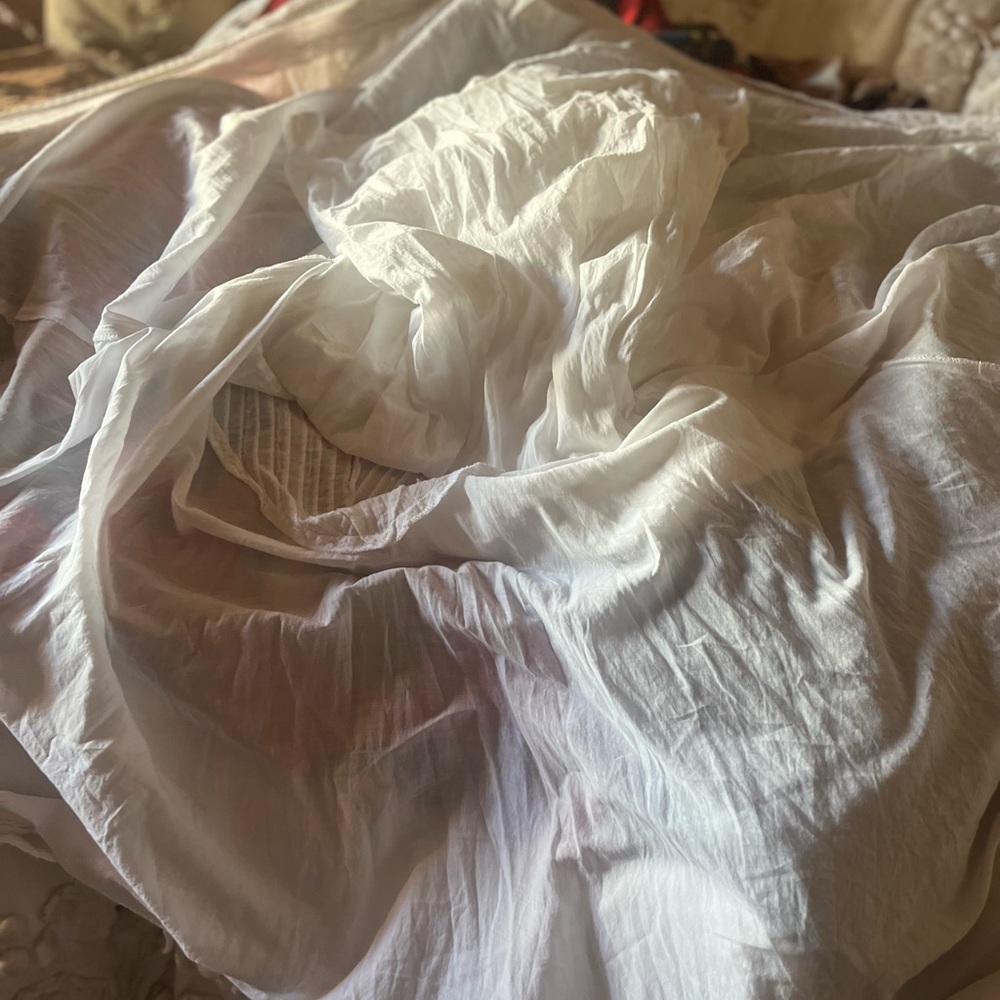 Vasna | White Pearls Boho Dress | Size Large - Picture 10 of 16
